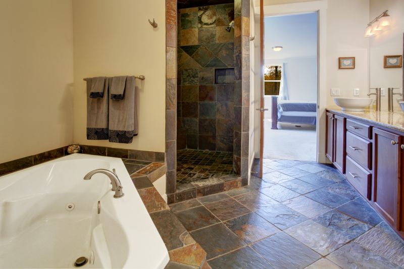 Contemporary Bathroom with Large Tiles