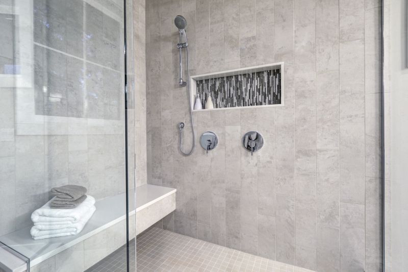 Elegant Shower with Chrome Fixtures