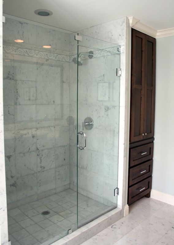 Sleek Shower with Glass Panel